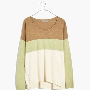Madewell Palmdale Pullover Sweater in Colorblock Stripe Summer Sweater Small